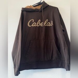 Cabela's Brown Crewneck Hoodie with Beige Logo